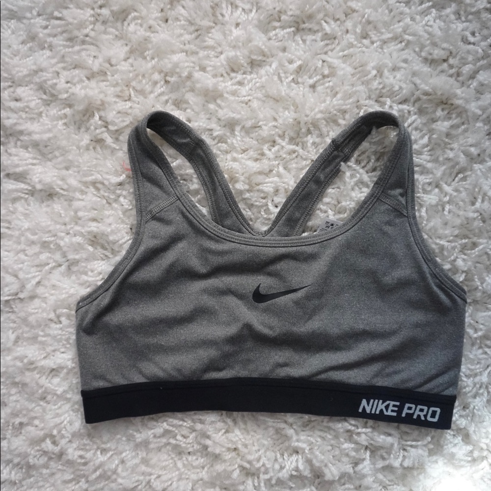 Nike Pro Gray and Black Women’s Sports Bra